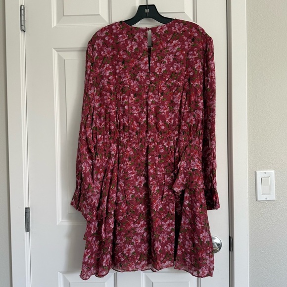 Sachin & Babi Meg Floral Print Ruffle Chiffon Mini Dress Size L Bordbloom NWT - Picture 4 of 12